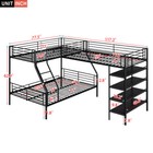 L-shaped Triple Bunk Beds Metal Bed Frames Loft Bed With Shelves Kids Bunk Beds
