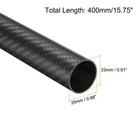 2pcs Carbon Fiber Tubes 23 X 25 X 400mm Matte Surface Rod 3k Roll Wrapped