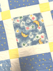 Baby Quilt Handmade Boys Blue Stars Moon Infant Patchwork Crib 40  X 40  New