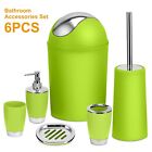 Plastic Bathroom Accessory Set 6pcs W  Soap Dispenser Toothbrush Holder Tumbler