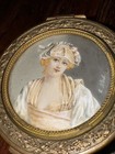 19th Century Dore Bronze Engraved Casket With Signed Miniature Portrait