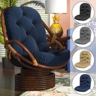 Overstuffed Swivel Rocker Cushion Waterproof Uv Resistant W  Zippered Cover ties