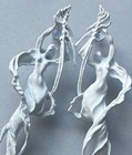 Goddess Earrings Long Ethereal Matte White Enamel Goddesses Art Nouveau Jewelry