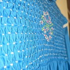 Vintage Polly Flinders Hand Smocked Bright Blue Dress Size 6x Style 44077