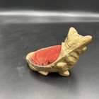 Cat Sewing Pin Cushion Silver Metal Velvet Antique Victorian 1850 3 In  Details