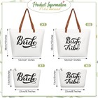 14 Pcs Bridesmaid Canvas Bride Tote Bag And Makeup Bag Large Wedding Bachelor   
