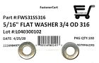  100  5 16  316 Stainless Steel Flat Washer 316 Marine Grade  100 Pcs 