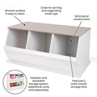 Badger Basket 37 25  Storage Cubby Stackable Three Wide-mouth Bins Mdf White
