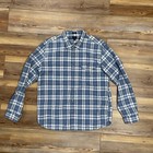 J Crew Button Up Slim Cotton Blue Plaid Light Flannel Mens Size Xl Long Sleeve