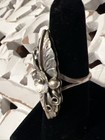 Sterling Silver Flower And Leaf Engraved Ring Signed Et Metalwork Jewelry Vtg