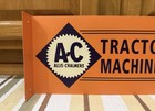 Allis Chalmers Tractor Machinery Flange Sign Double Sided Vintage Style Wall