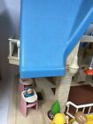 Vintage Little Tikes Dollhouse Blue Roof W people etc