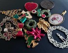 Vintage Metal Christmas Holiday Charms Lot 14