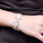 925 Sterling Silver Flower Jewelry Set For Women Necklace Bracelet Earrings Gift