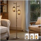 68  Rustic Farmhouse Tree Trunk Floor Lamp Country Finish Wood Vintage Brown