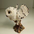 Vintage Snowy Owl Figurine Resin  Woodland Unique Ready For Flight  4  H