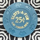Slots-a-fun 25c  0 25 Dice Suits Las Vegas  Nevada Gaming Casino Chip V53