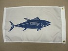 Tuna Fish White Blue Indoor Outdoor Dyed Nylon Flag Grommets 12  X 18 