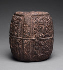 Ancient Mayan Style Carved  Mace Head Ex Barakat Gallery Volcanic Stone Cinnabar