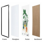 27x40 Picture Frame Black Flat Profile Wall Photo Frame Large Poster Display