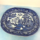 Allertons England Blue Willow China Oval Serving Dish Platter 13 5 x11  Vintage