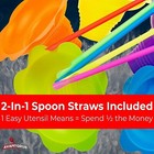 Colorful 4 Oz Flower Cups   Spoon Straws For Serving Snow Cones By Avant Grub
