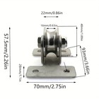 Stainless Steel U Groove Pulley Wheel 4 Hole Flat Mount Base Sliding Gate Roller