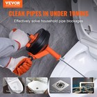 Vevor Drain Auger 25ft 1 4in Drum Plumbing Drain Snake Clog Remover Manual-feed