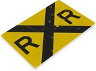 Tin Sign Rail Road Metal D  cor Station Tracks Street Crossing Shop Garage A733