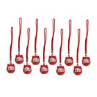 10 Hello Kitty Brass Bell Charm Lucky Fortune Daruma Red Cell Phone Strap Set