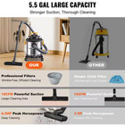 Wet Dry Shop Vac Vacuum 5 5 Gallon 6 Peak Hp Cleaner Hose Stainless Steel