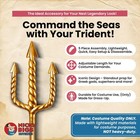 Gold Aqua Neptune Man Trident Triton Roman Staff Weapon Prop Poseidon Costume