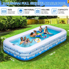 Large Inflatable Pool W lights 145x74x22   Blow Up Swimming Pool For Kids Adults