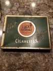 Vintage Lucky Strike Flat Fifties Cigarette Tin Metal Case Smoking Advertising