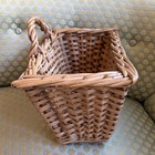 Vintage Woven Wall Basket Wedge Flower Wicker Retro Antique Boho 10x6x6 Read