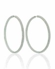 2 50 Ct Round Cut Lab Created Diamond Large Hoop Earrings 14k White Gold Finish
