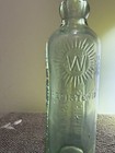 Paneled J  Weilersbacher Light Aqua Pictorial Hutch Bottle Pittsburg  Pa