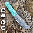 9  Custom Hand Made Forged Damascus Steel Fix Blade Hunting Skinner Knife Edc