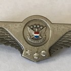 Vintage United Airlines Flight Attendant Wings Pin 3 Gems  av2 