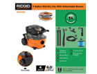 4 Gallon 6 0 Peak Hp Shop Vacuum Wet Dry Vac W