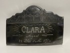 Vtg Victorian Era Ornate Beyond The Gates Coffin Casket Grave Plate Clara 22