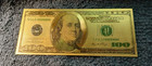 24k Gold Plated Foil  100 Dollar Bill Collectible Novelty Collection Note Gift