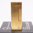 Dunhill Roller Gas Lighter Gold Sand Pattern-ultrasonically Cleaned_working