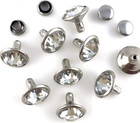 200 Sets Cz White Clear Crystal Rivets Rapid Rhinestone Silver Color Stud Rivets
