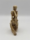 Resin Skeleton Figurine  Thinker  Sitting On Skull  4 Inches Tall