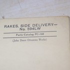 John Deere Side Delivery Rake 594lw Series Parts Manual Book Catalog Tractor