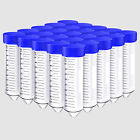 Plastic Centrifuge Tubes 50ml  Conical Bottom  Graduated Marks  Blue Screw Caps