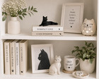 3 Inch Black Cat Laying Hand Painted Mini Figurine Statue - New In Box