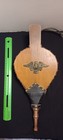 Vintage Fireplace Bellows Wooden  Brass Eagle And Leather