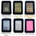 Personalised Flip Lighter Engraved Any Logo Any Text Metal Refillable   Gift Tin
